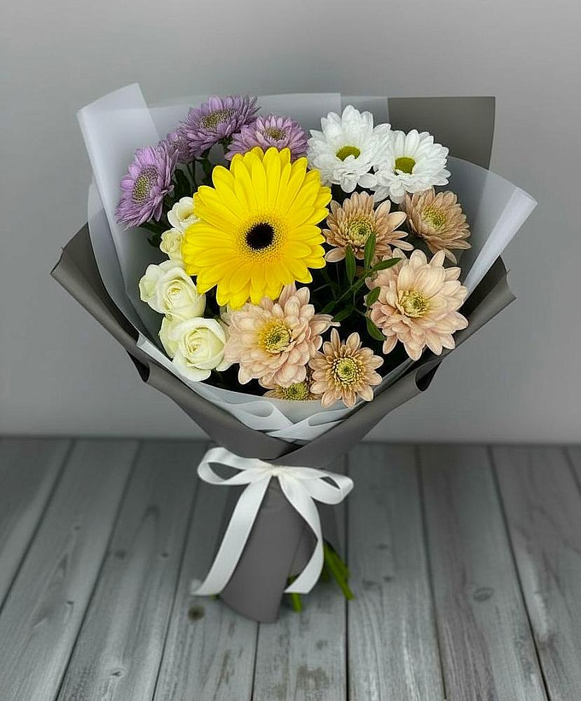 Букет цветов из: Розы, Герберы и Хризантемы в Радумле