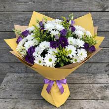 Букет цветов из:  Ирисы, Хризантемы и Ромашки #REPLACE_PRED# Радумле