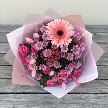 Букет цветов из:  Розы, Герберы и Хризантемы в Радумле