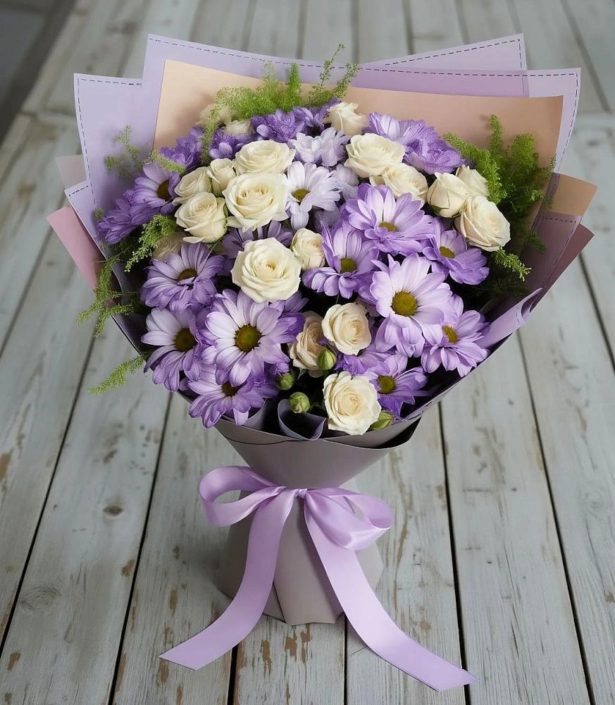 Букет цветов из: Хризантемы и Розы в Радумле